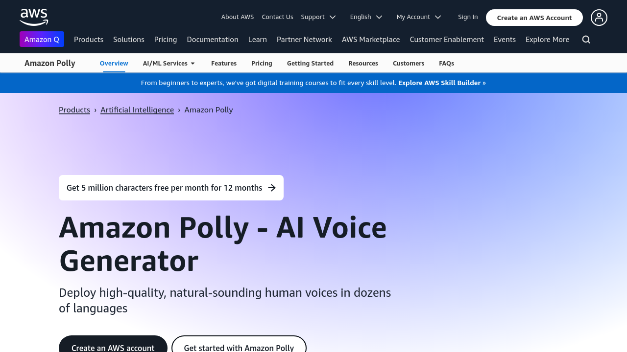 Amazon Polly screenshot 1